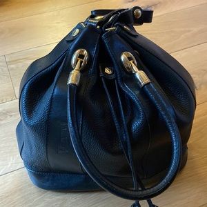 Valentina black ladies leather purse. Made in Italy.  Beautiful condition.